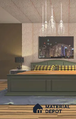 Beige Patterned Look Metal Decorative Wall Panel PN 04756 8 ft x 2 ft - 1.5 mm | Suitable for Feature Wall, TV Unit & Living Room | Width is Subjected to 5% Variation