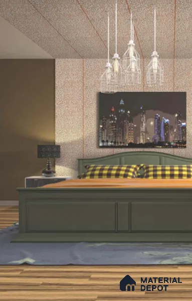 Beige Patterned Look Metal Decorative Wall Panel PN 04756 8 ft x 2 ft - 1.5 mm | Suitable for Feature Wall, TV Unit & Living Room | Width is Subjected to 5% Variation