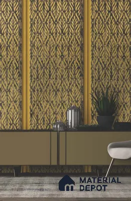 Gold Patterned Look Metal Decorative Wall Panel PN 04769 8 ft x 2 ft - 1.5 mm | Suitable for Feature Wall, TV Unit & Living Room | Width is Subjected to 5% Variation