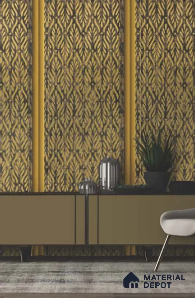 Gold Patterned Look Metal Decorative Wall Panel PN 04769 8 ft x 2 ft - 1.5 mm | Suitable for Feature Wall, TV Unit & Living Room | Width is Subjected to 5% Variation