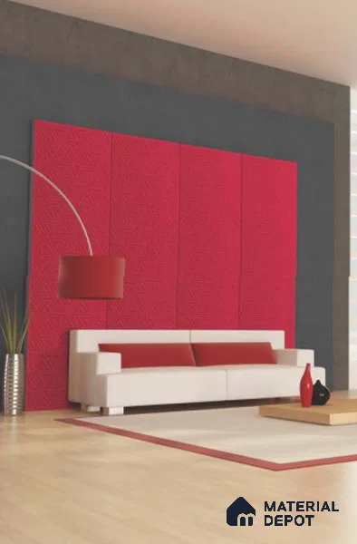Red Patterned Look PVC Decorative Wall Panel PN 04722 8 ft x 2 ft - 1.5 mm | Suitable for Feature Wall, TV Unit & Living Room | Width is Subjected to 5% Variation