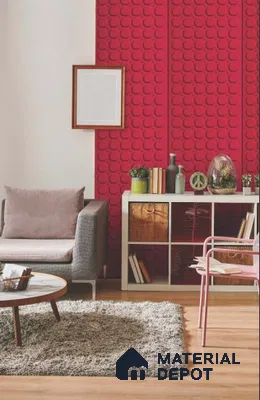 Red Patterned Look PVC Decorative Wall Panel PN 04726 8 ft x 2 ft - 1.5 mm | Suitable for Feature Wall, TV Unit & Living Room | Width is Subjected to 5% Variation
