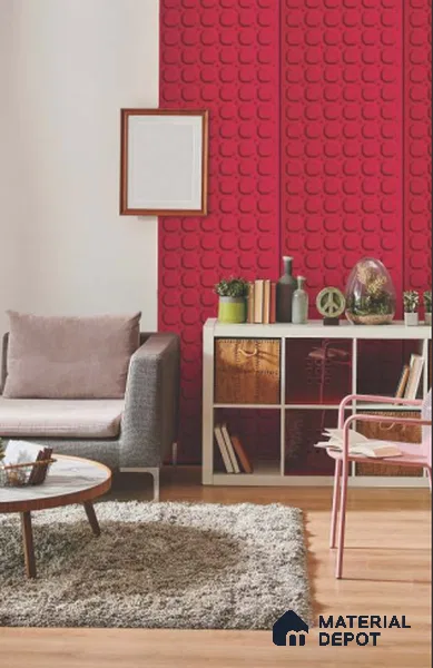 Red Patterned Look PVC Decorative Wall Panel PN 04726 8 ft x 2 ft - 1.5 mm | Suitable for Feature Wall, TV Unit & Living Room | Width is Subjected to 5% Variation