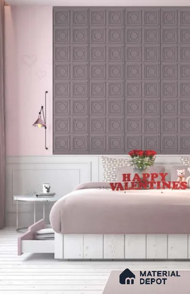 Grey Patterned Look PVC Decorative Wall Panel PN 04733 8 ft x 2 ft - 1.5 mm | Suitable for Feature Wall, TV Unit & Living Room | Width is Subjected to 5% Variation