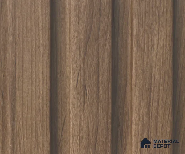 Brown Wooden Louver PN 04156 8 ft x 4.9 inch Charcoal Panel - 18 mm | Suitable for Feature Wall, TV Unit & Living Room | Width is Subjected to 5% Variation