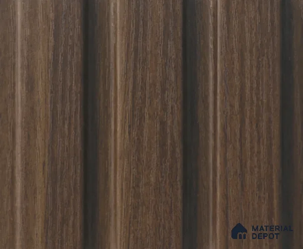 Brown Wooden Louver PN 04159 8 ft x 4.9 inch Charcoal Panel - 18 mm | Suitable for Feature Wall, TV Unit & Living Room | Width is Subjected to 5% Variation