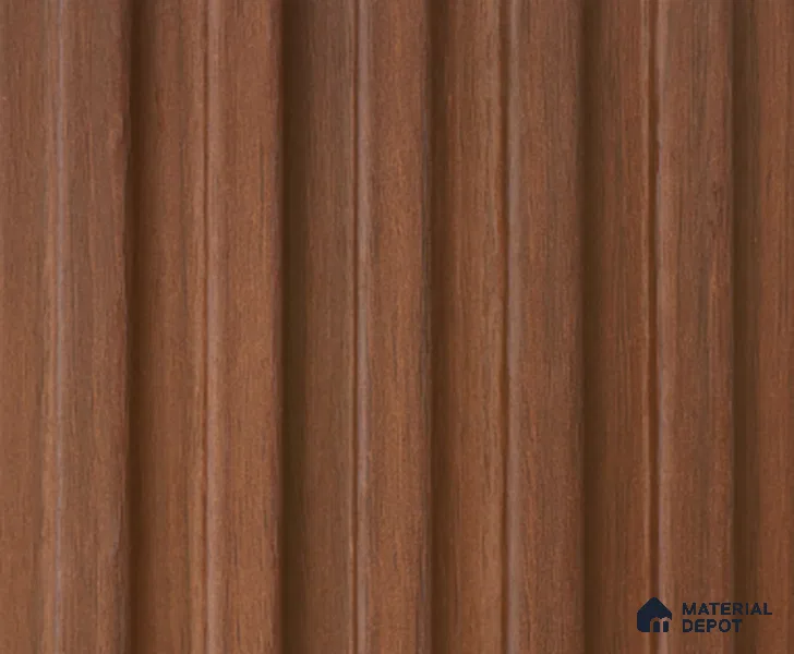 Brown Wooden Louver PN 04162 8 ft x 4.9 inch Charcoal Panel - 18 mm | Suitable for Feature Wall, TV Unit & Living Room | Width is Subjected to 5% Variation