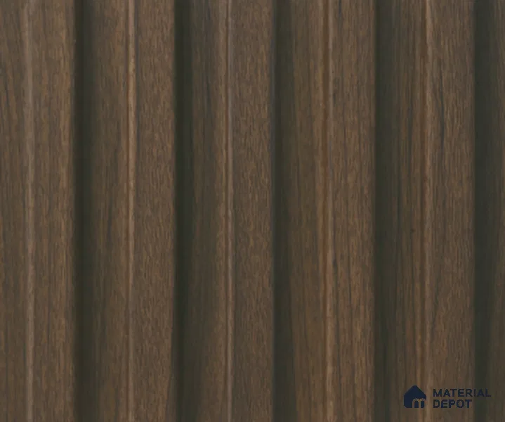 Brown Wooden Louver PN 04163 8 ft x 4.9 inch Charcoal Panel - 18 mm | Suitable for Feature Wall, TV Unit & Living Room | Width is Subjected to 5% Variation