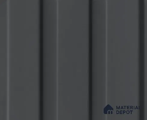 Grey Plain Colour Louver PN 04175 8 ft x 4.9 inch Charcoal Panel - 18 mm | Suitable for Feature Wall, TV Unit & Living Room | Width is Subjected to 5% Variation