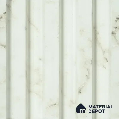 White Marble Louver PN 00806 9.5 ft x 4.9 inch Charcoal Panel - 12 mm | Suitable for Feature Wall, TV Unit & Living Room | Width is Subjected to 5% Variation