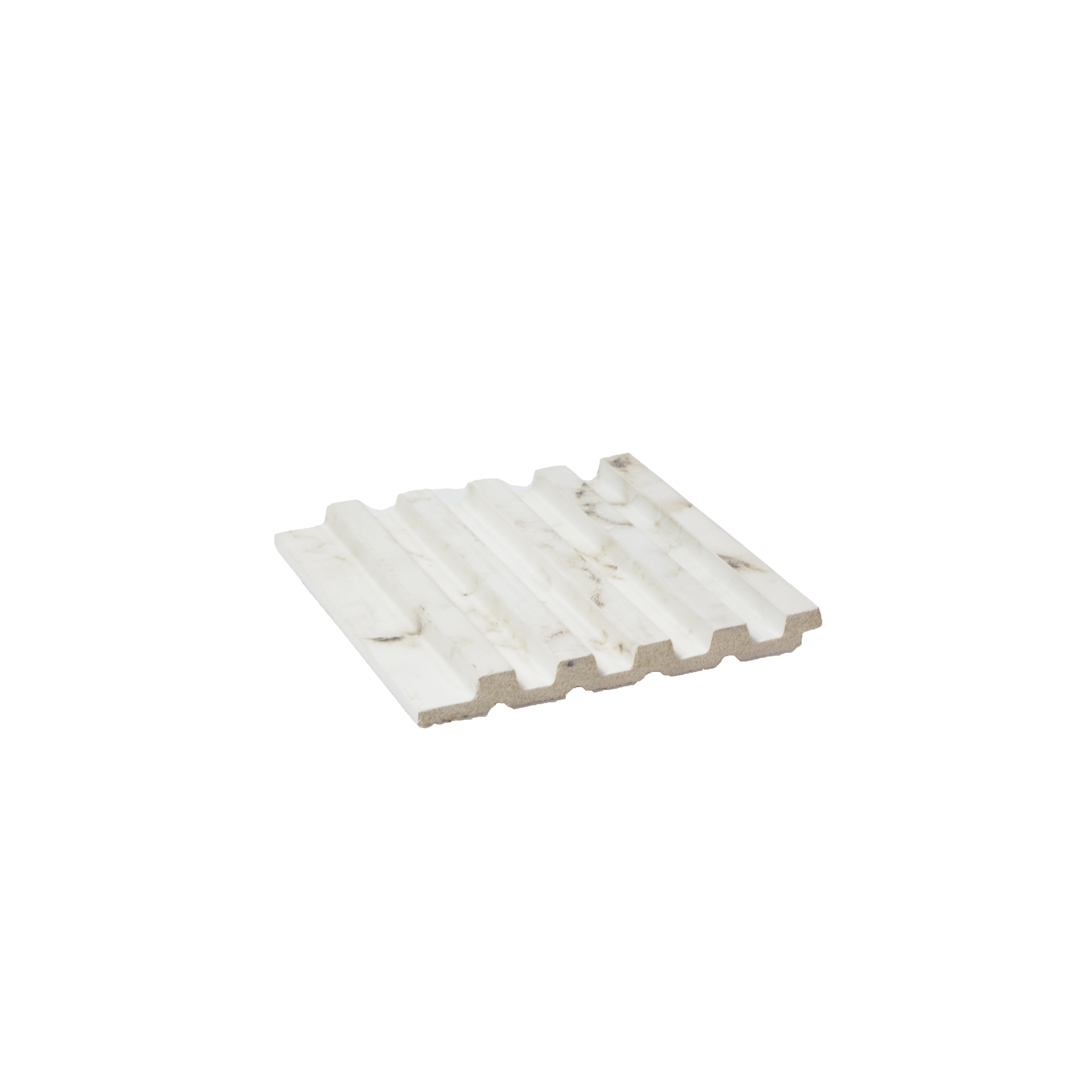 White Marble Louver PN 00806 9.5 ft x 4.9 inch Charcoal Panel - 12 mm | Suitable for Feature Wall, TV Unit & Living Room | Width is Subjected to 5% Variation