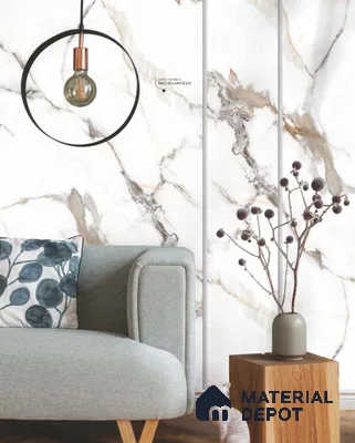 Michelangelo 8 ft x 4 ft High Gloss Finish Orison Series Marble Redefined PVC Laminate - 1.5 mm | Suitable for TV Unit, Wardrobe, Kitchen Cabinets