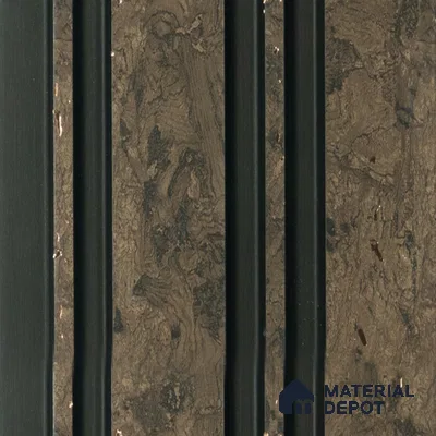 Brown Wooden Louver PN 00833 9.5 ft x 4.7 inch Charcoal Panel - 12 mm | Suitable for Feature Wall, TV Unit & Living Room | Width is Subjected to 5% Variation