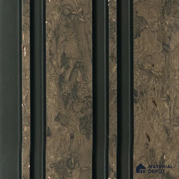 Brown Wooden Louver PN 00833 9.5 ft x 4.7 inch Charcoal Panel - 12 mm | Suitable for Feature Wall, TV Unit & Living Room | Width is Subjected to 5% Variation