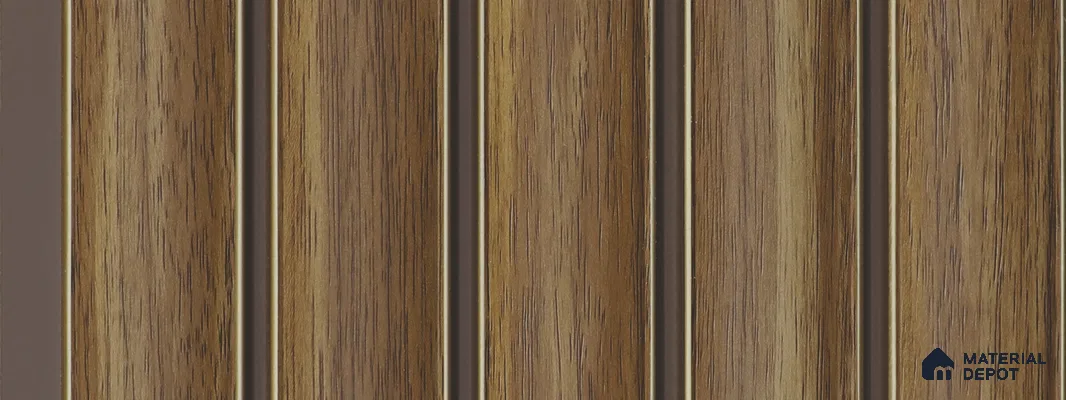 Brown Wooden Louver PN 05755 9.5 ft x 7.8 inch Charcoal Panel - 12 mm | Suitable for Feature Wall, TV Unit & Living Room | Width is Subjected to 5% Variation