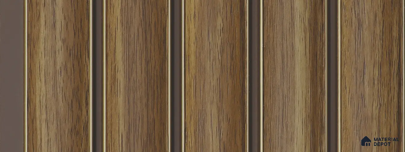Brown Wooden Louver PN 05755 9.5 ft x 7.8 inch Charcoal Panel - 12 mm | Suitable for Feature Wall, TV Unit & Living Room | Width is Subjected to 5% Variation