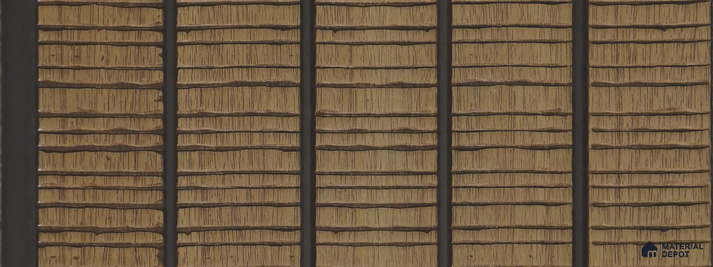 Brown Wooden Louver PN 05778 9.5 ft x 7.8 inch Charcoal Panel - 12 mm | Suitable for Feature Wall, TV Unit & Living Room | Width is Subjected to 5% Variation