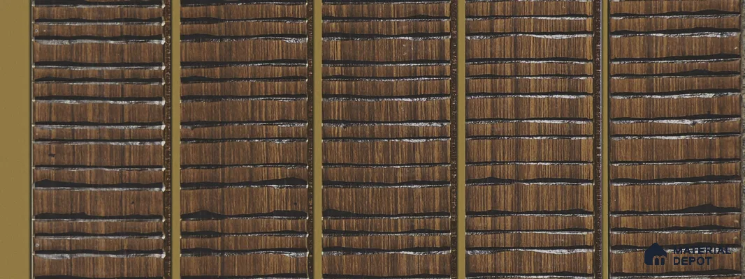 Brown Wooden Louver PN 05779 9.5 ft x 7.8 inch Charcoal Panel - 12 mm | Suitable for Feature Wall, TV Unit & Living Room | Width is Subjected to 5% Variation