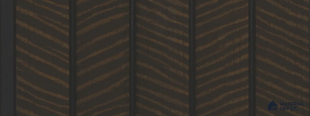 Brown Patterned Louver PN 05775 9.5 ft x 7.8 inch Charcoal Panel - 12 mm | Suitable for Feature Wall, TV Unit & Living Room | Width is Subjected to 5% Variation