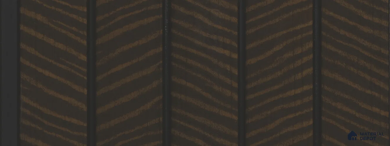 Brown Patterned Louver PN 05775 9.5 ft x 7.8 inch Charcoal Panel - 12 mm | Suitable for Feature Wall, TV Unit & Living Room | Width is Subjected to 5% Variation