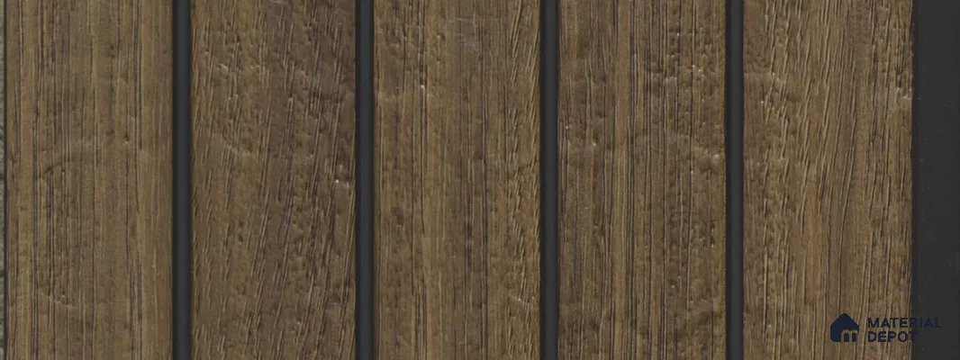 Brown Wooden Louver PN 05774 9.5 ft x 7.8 inch Charcoal Panel - 12 mm | Suitable for Feature Wall, TV Unit & Living Room | Width is Subjected to 5% Variation