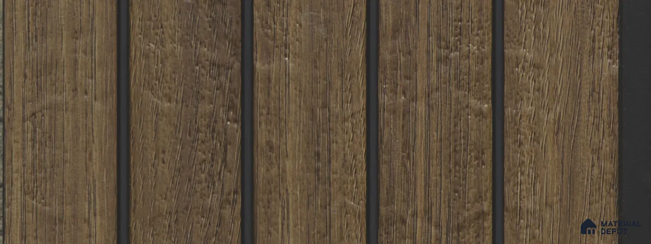 Brown Wooden Louver PN 05774 9.5 ft x 7.8 inch Charcoal Panel - 12 mm | Suitable for Feature Wall, TV Unit & Living Room | Width is Subjected to 5% Variation