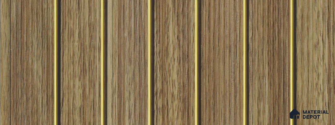 Brown Wooden Louver PN 05789 9.5 ft x 7.8 inch Charcoal Panel - 12 mm | Suitable for Feature Wall, TV Unit & Living Room | Width is Subjected to 5% Variation