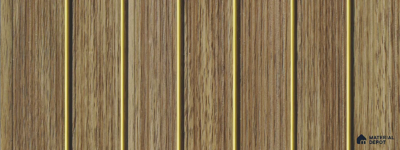 Brown Wooden Louver PN 05789 9.5 ft x 7.8 inch Charcoal Panel - 12 mm | Suitable for Feature Wall, TV Unit & Living Room | Width is Subjected to 5% Variation