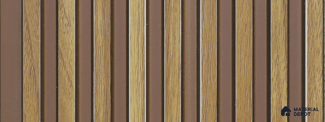 Brown Wooden Louver PN 05753 9.5 ft x 7.8 inch Charcoal Panel - 12 mm | Suitable for Feature Wall, TV Unit & Living Room | Width is Subjected to 5% Variation