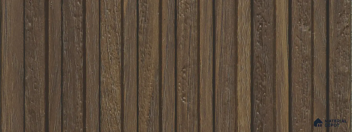 Brown Wooden Louver PN 05754 9.5 ft x 7.8 inch Charcoal Panel - 12 mm | Suitable for Feature Wall, TV Unit & Living Room | Width is Subjected to 5% Variation