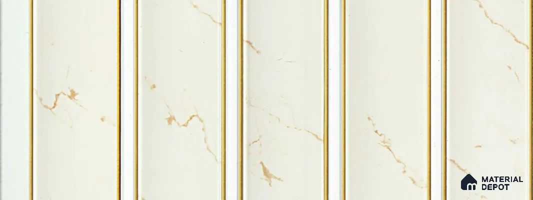 White Marble Louver PN 05747 9.5 ft x 7.8 inch Charcoal Panel - 12 mm | Suitable for Feature Wall, TV Unit & Living Room | Width is Subjected to 5% Variation