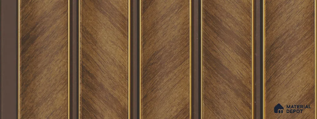 Brown Wooden Louver PN 05756 9.5 ft x 7.8 inch Charcoal Panel - 12 mm | Suitable for Feature Wall, TV Unit & Living Room | Width is Subjected to 5% Variation