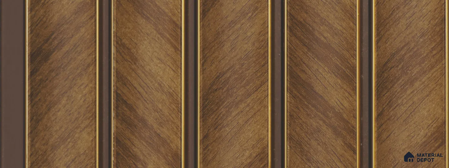 Brown Wooden Louver PN 05756 9.5 ft x 7.8 inch Charcoal Panel - 12 mm | Suitable for Feature Wall, TV Unit & Living Room | Width is Subjected to 5% Variation