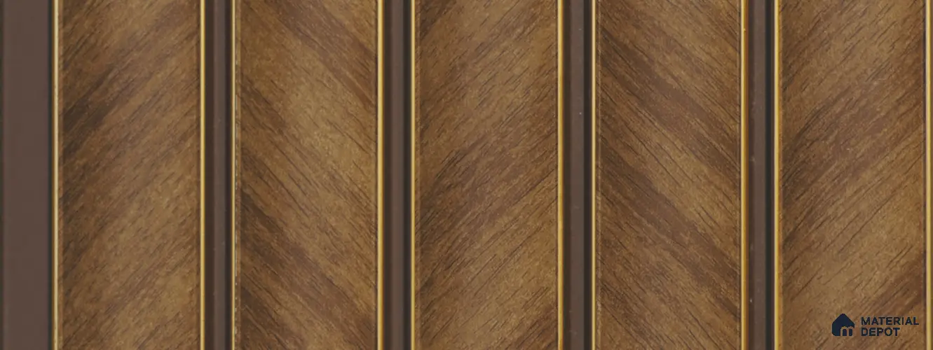 Brown Wooden Louver PN 05756 9.5 ft x 7.8 inch Charcoal Panel - 12 mm | Suitable for Feature Wall, TV Unit & Living Room | Width is Subjected to 5% Variation