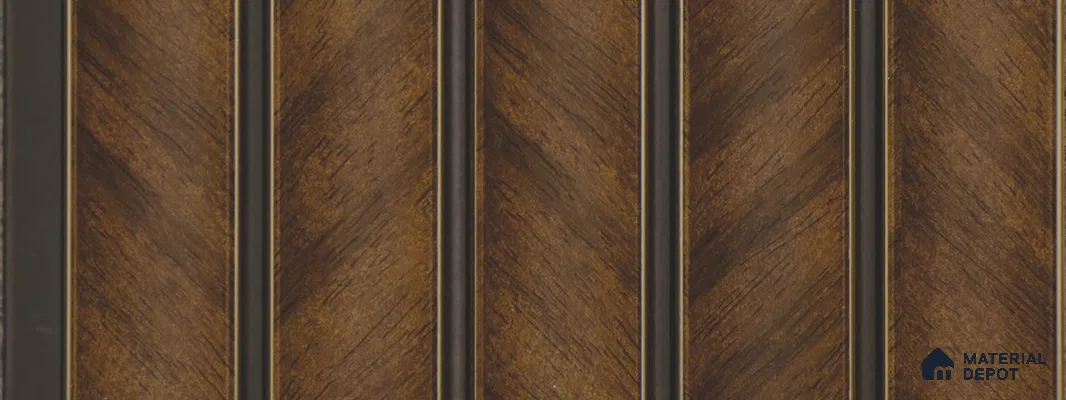 Brown Wooden Louver PN 05757 9.5 ft x 7.8 inch Charcoal Panel - 12 mm | Suitable for Feature Wall, TV Unit & Living Room | Width is Subjected to 5% Variation