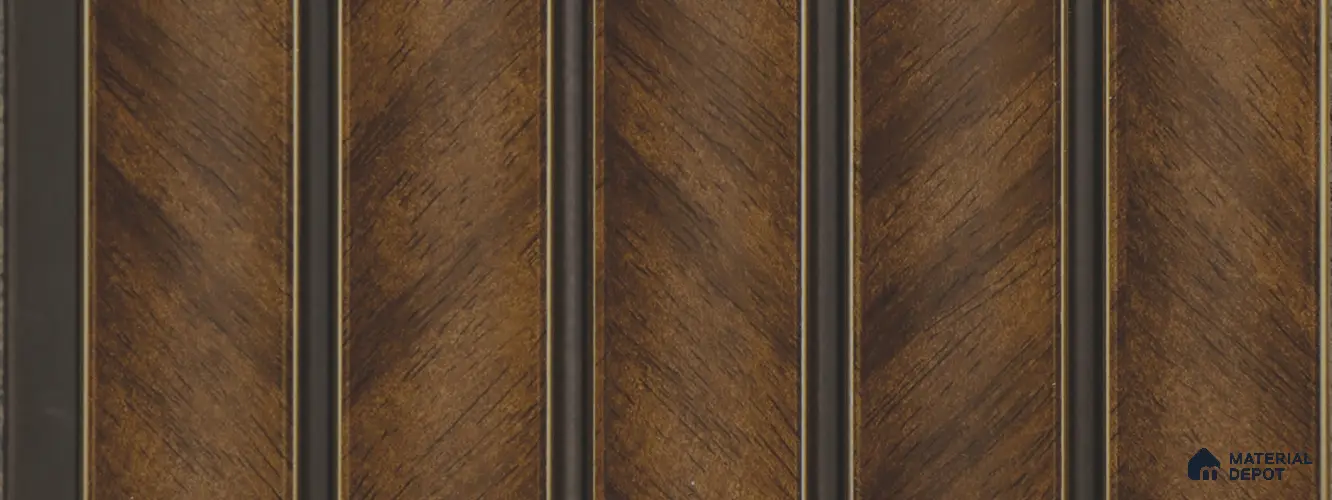 Brown Wooden Louver PN 05757 9.5 ft x 7.8 inch Charcoal Panel - 12 mm | Suitable for Feature Wall, TV Unit & Living Room | Width is Subjected to 5% Variation