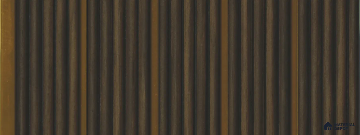 Brown Wooden Louver PN 05784 9.5 ft x 7.8 inch Charcoal Panel - 12 mm | Suitable for Feature Wall, TV Unit & Living Room | Width is Subjected to 5% Variation