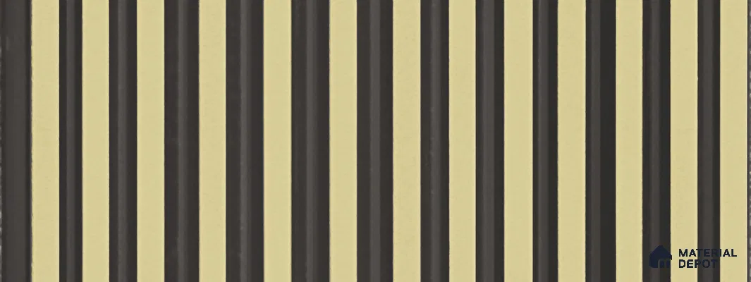 Cream Plain Colour Louver PN 05767 9.5 ft x 7.8 inch Charcoal Panel - 12 mm | Suitable for Feature Wall, TV Unit & Living Room | Width is Subjected to 5% Variation