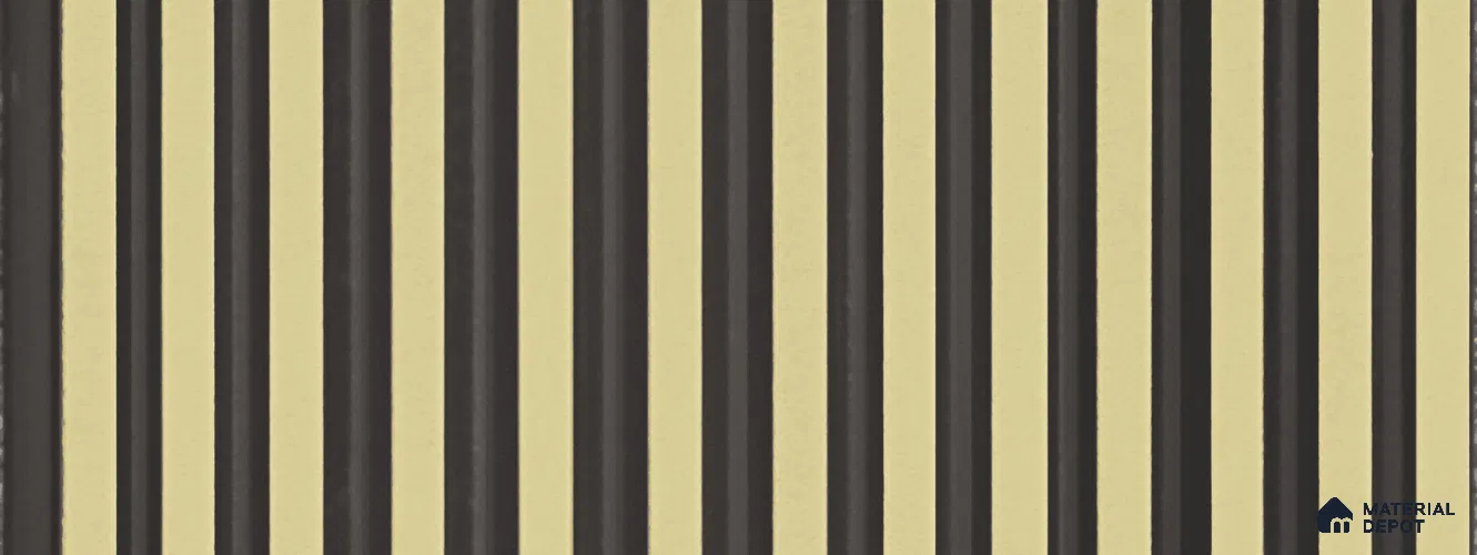 Cream Plain Colour Louver PN 05767 9.5 ft x 7.8 inch Charcoal Panel - 12 mm | Suitable for Feature Wall, TV Unit & Living Room | Width is Subjected to 5% Variation