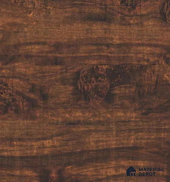 TR 6601 Exotic Burl 8 ft x 4 ft Gloss Finish PVC Woodero Series Veneer - 1.5 mm