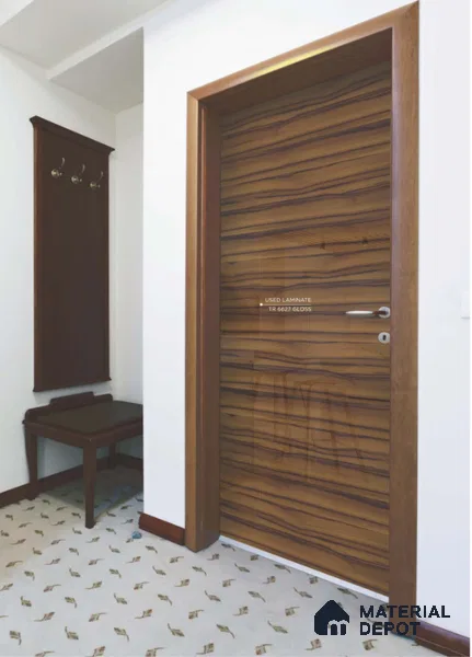 TR 6627 Smoke Coreal Wood HZ 8 ft x 4 ft Gloss Finish PVC Woodero Series Veneer - 1.5 mm