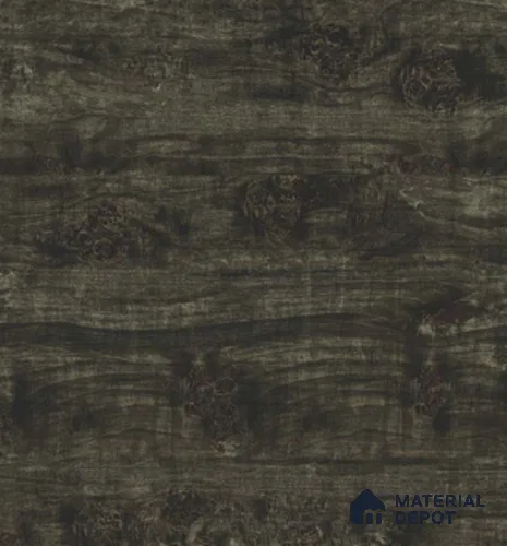 TR 9201 Grey Metallic Burl 8 ft x 4 ft Gloss Finish PVC Woodero Series Veneer - 1.5 mm