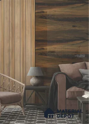 TR 9308 Smoke Distressed Crotch 8 ft x 4 ft Gloss Finish PVC Woodero Series Veneer - 1.5 mm