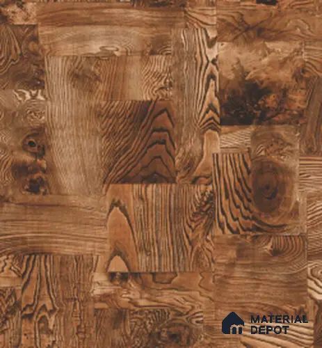 TR 9326 Exotic Burl Box 8 ft x 4 ft Gloss Finish PVC Woodero Series Veneer - 1.5 mm