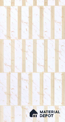 White Patterned Look Charcoal Decorative Wall Panel 8 ft x 2 ft - 4 mm | Ideal for Living Room, TV Unit, Bedroom, Feature Wall, Office | PN 00368 A - Pattern 1 | Width is Subjected to 5% Variation