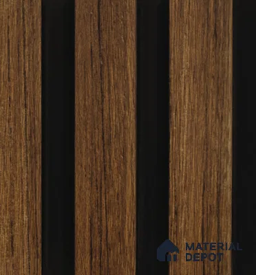 Brown Wooden Louver PN 00817 9.5 ft x 4.7 inch Charcoal Panel - 12 mm | Suitable for Feature Wall, TV Unit & Living Room | Width is Subjected to 5% Variation