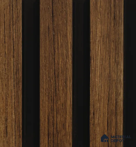 Brown Wooden Louver PN 00817 9.5 ft x 4.7 inch Charcoal Panel - 12 mm | Suitable for Feature Wall, TV Unit & Living Room | Width is Subjected to 5% Variation