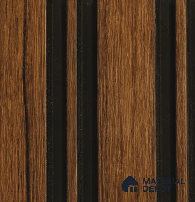Brown Wooden Louver PN 00824 9.5 ft x 4.7 inch Charcoal Panel - 12 mm | Suitable for Feature Wall, TV Unit & Living Room | Width is Subjected to 5% Variation