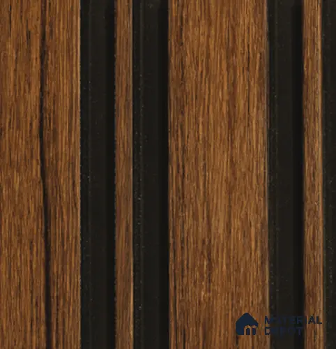 Brown Wooden Louver PN 00824 9.5 ft x 4.7 inch Charcoal Panel - 12 mm | Suitable for Feature Wall, TV Unit & Living Room | Width is Subjected to 5% Variation