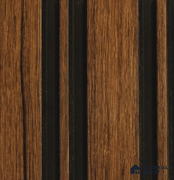 Brown Wooden Louver PN 00824 9.5 ft x 4.7 inch Charcoal Panel - 12 mm | Suitable for Feature Wall, TV Unit & Living Room | Width is Subjected to 5% Variation